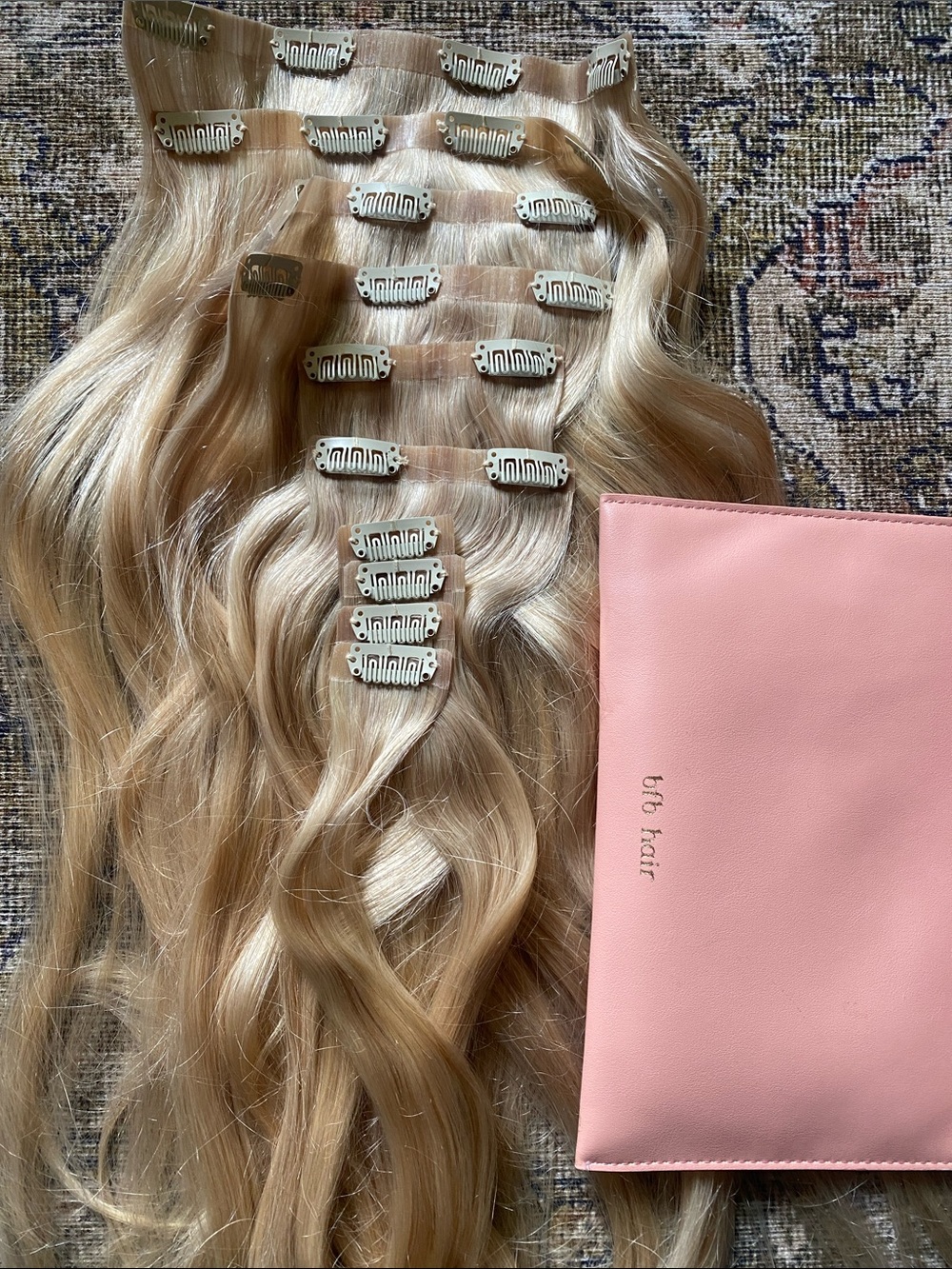 BFB HAIR 2” classic beige Blonde Clip-In Hair Extensions - Natural Light Blonde